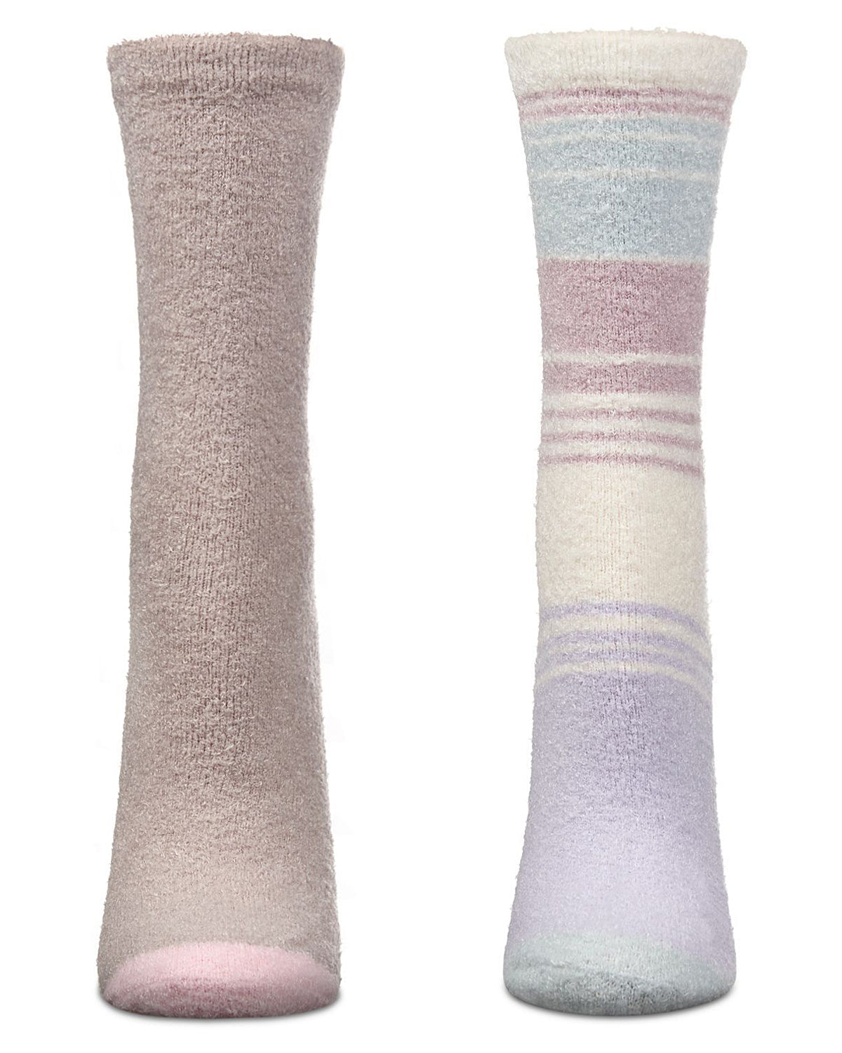 Women's 2 Pair Pack Aloe Infused Non-Skid Spa Socks : Color: Ivory