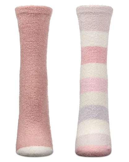Women's 2 Pair Pack Aloe Infused Non-Skid Spa Socks : Color: Ivory