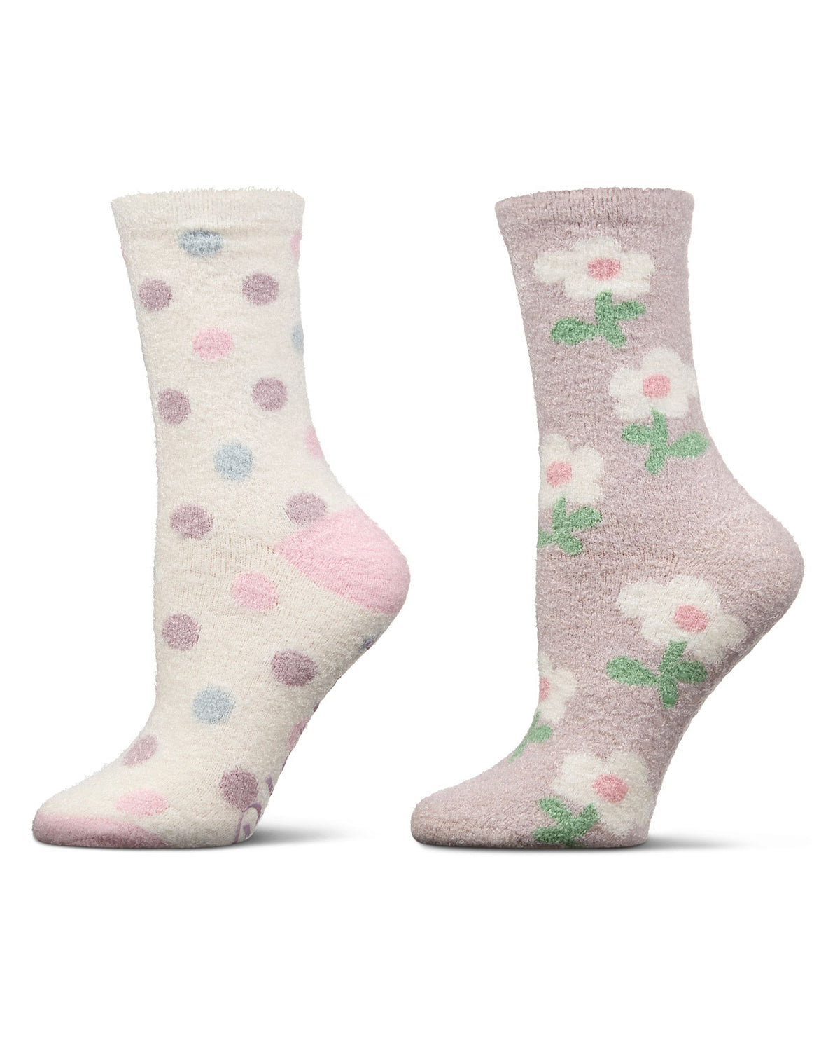 Women's 2 Pair Pack Aloe Infused Non-Skid Spa Socks : Color: Taupe