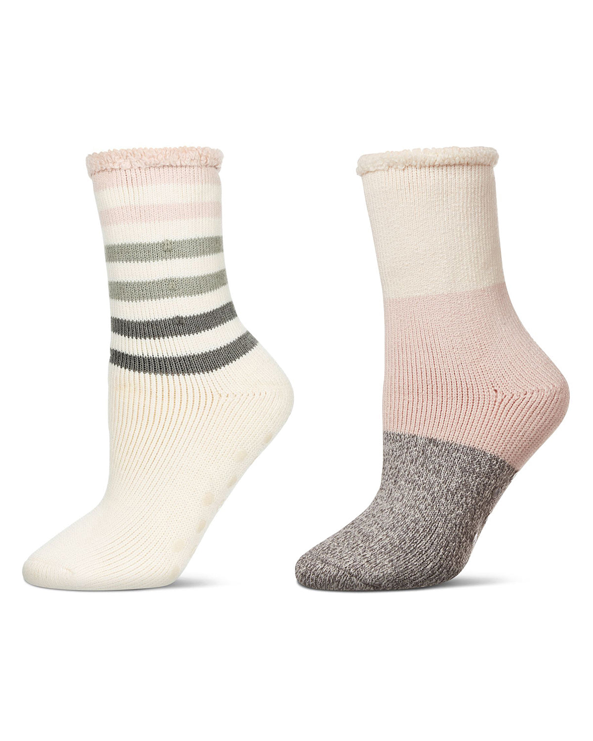 Women's 2 Pair Pack Thermal Crew Socks : Colo: Ivory