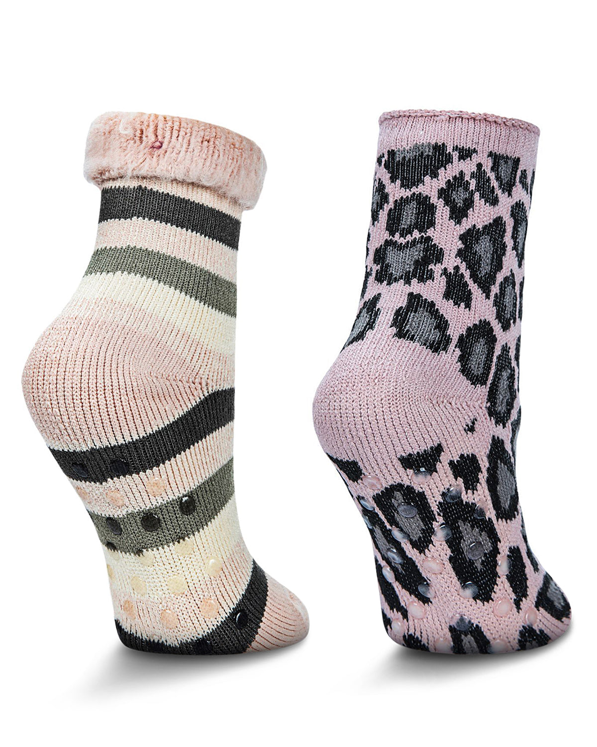 Women's 2 Pair Pack Thermal Crew Socks : Colo: Pink