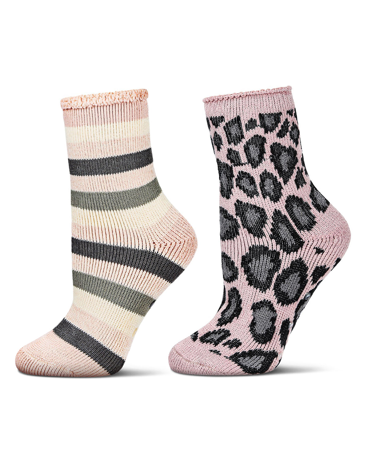 Women's 2 Pair Pack Thermal Crew Socks : Colo: Pink
