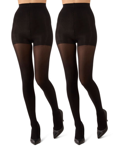 2 Pair Women's Flat-Knit 40-Denier Opaque Fashion Tights