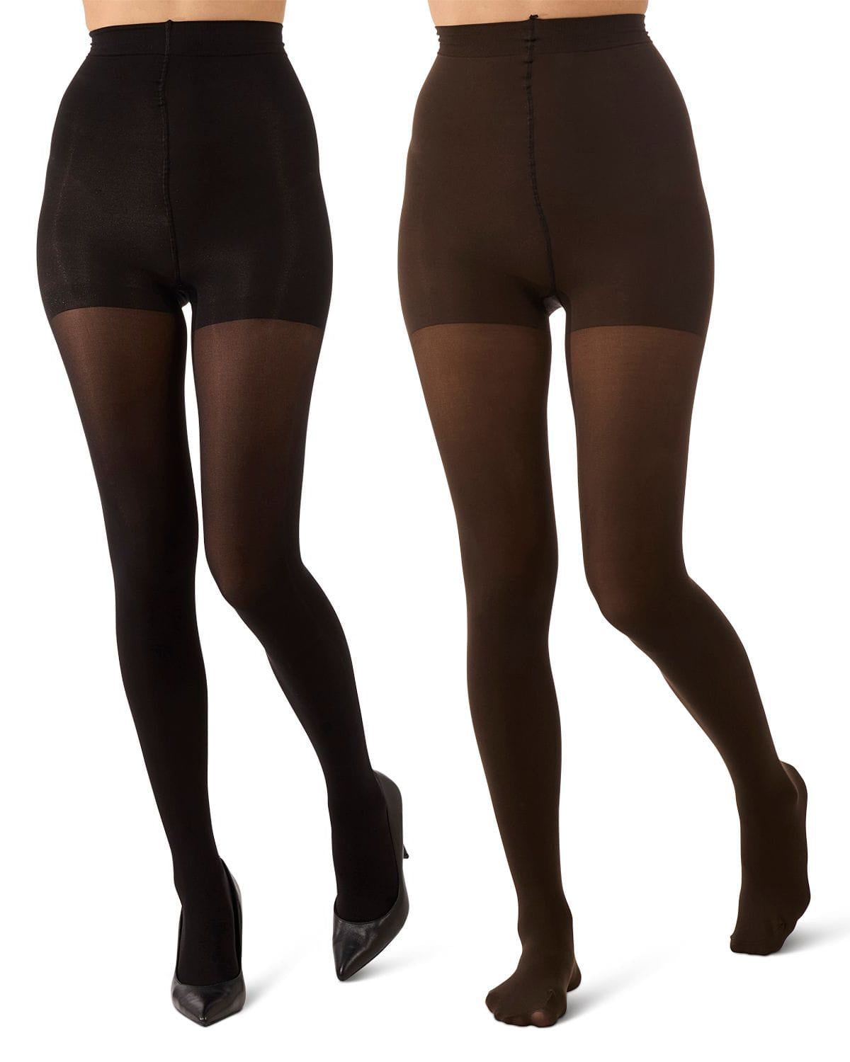 2 Pair Women's Flat-Knit 40-Denier Opaque Fashion Tights