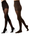 2 Pair Women's Flat-Knit 40-Denier Opaque Fashion Tights