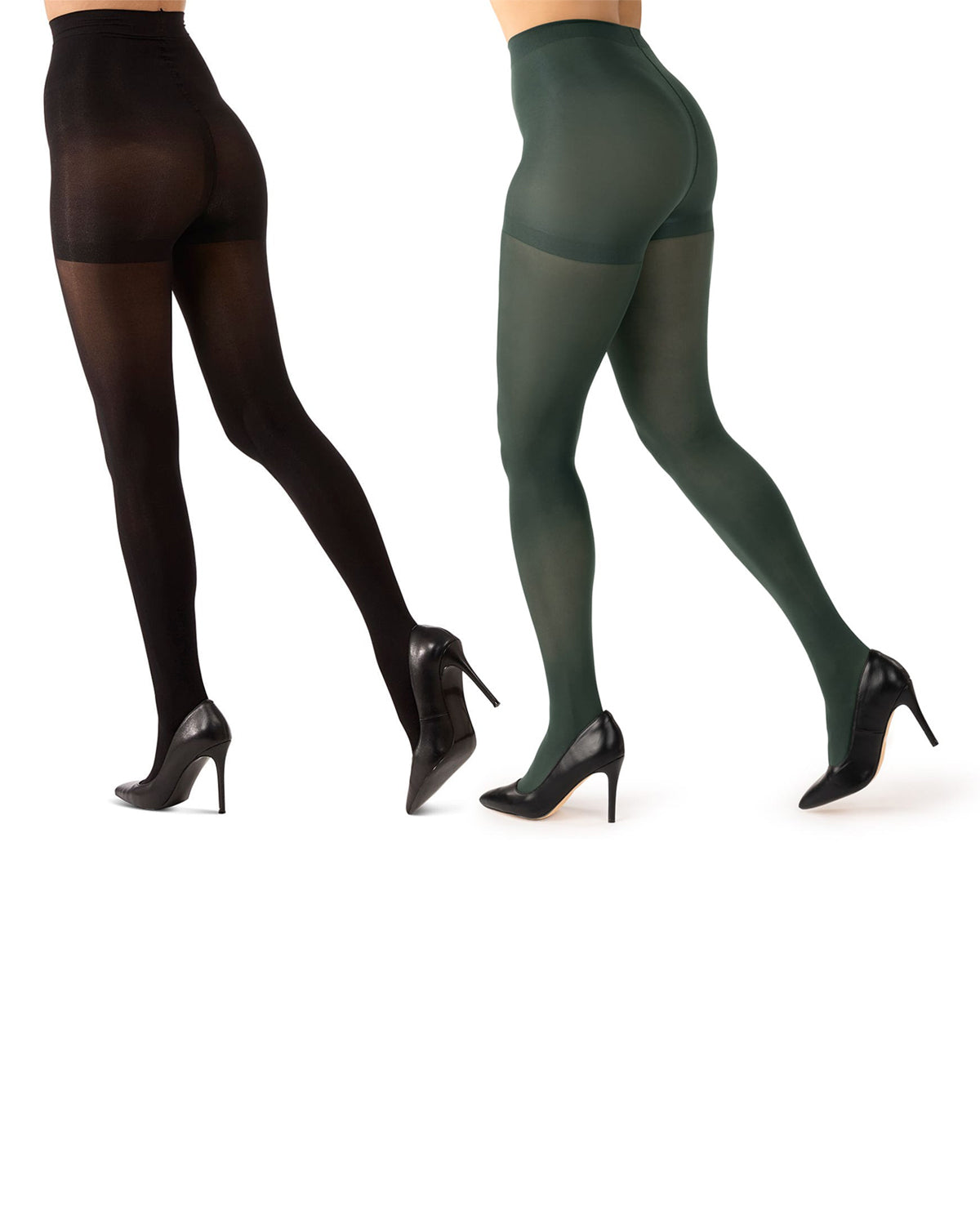 2 Pair Women's Flat-Knit 40-Denier Opaque Fashion Tights