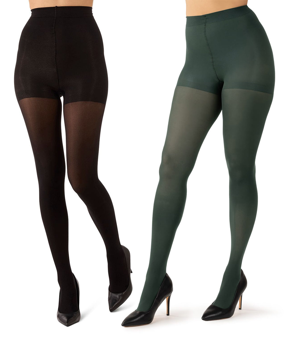 2 Pair Women's Flat-Knit 40-Denier Opaque Fashion Tights