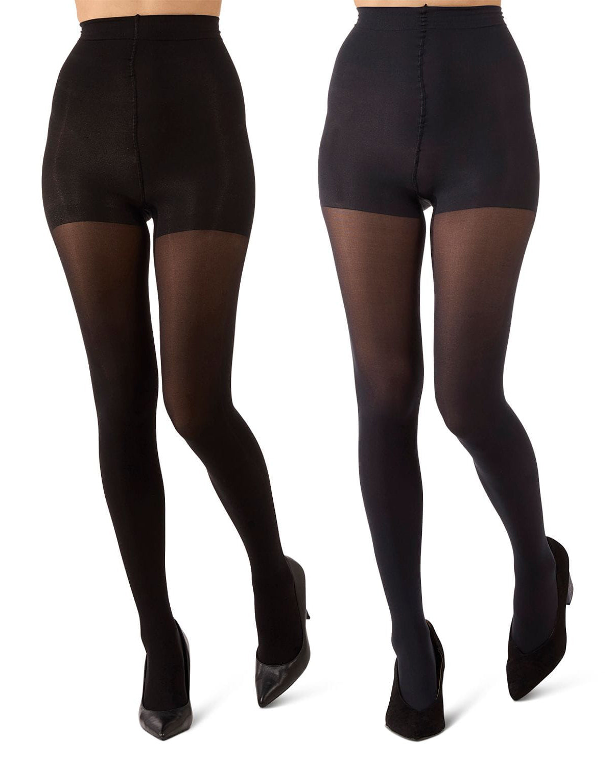 2 Pair Women's Flat-Knit 40-Denier Opaque Fashion Tights