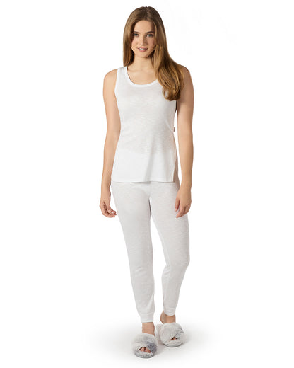 Women's Soft Rib Slub Knit Tank Top with Side Slits