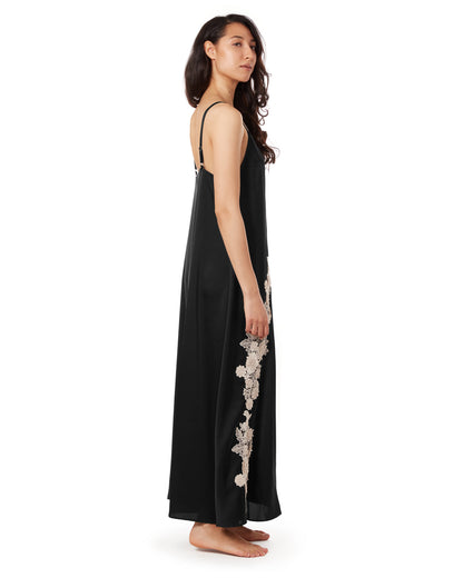 Women's Asymmetrical Slip Dress : Color: Black