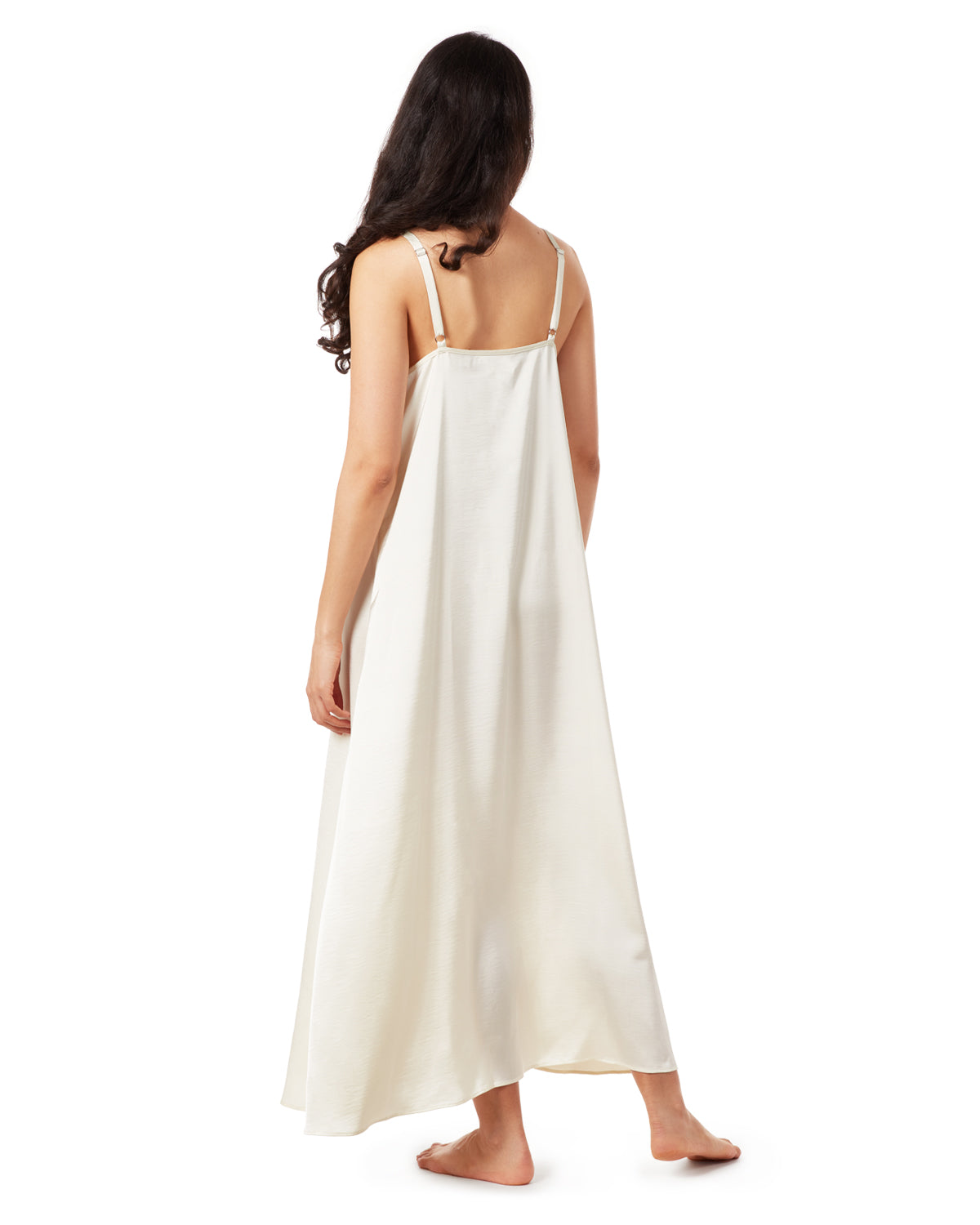 Women's Asymmetrical Slip Dress : Color: Pearl 