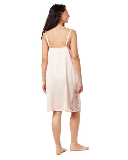 Women's Slip Dress with Lace : Color: Pale Blush