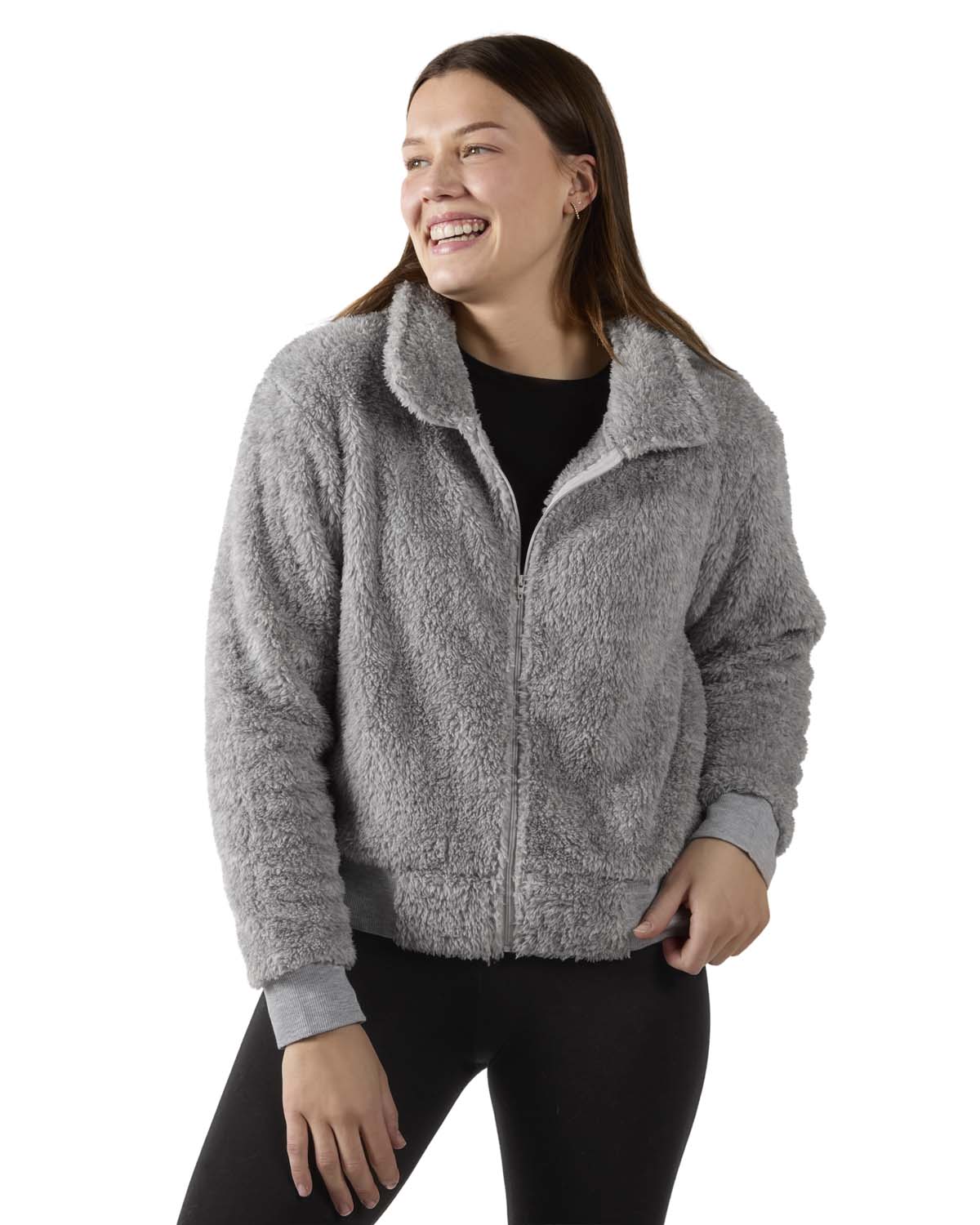 Women's Plush Zippered Front Warm and Cozy Jacket