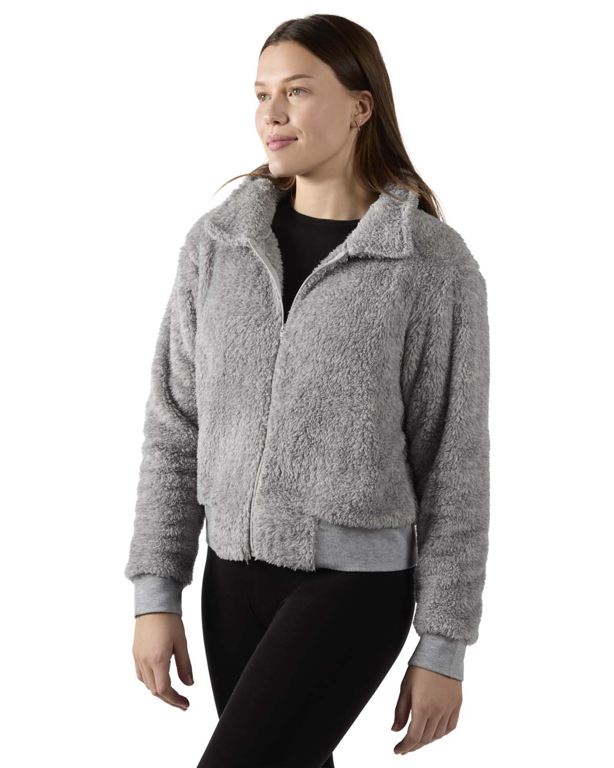 Women's Plush Zippered Front Warm and Cozy Jacket