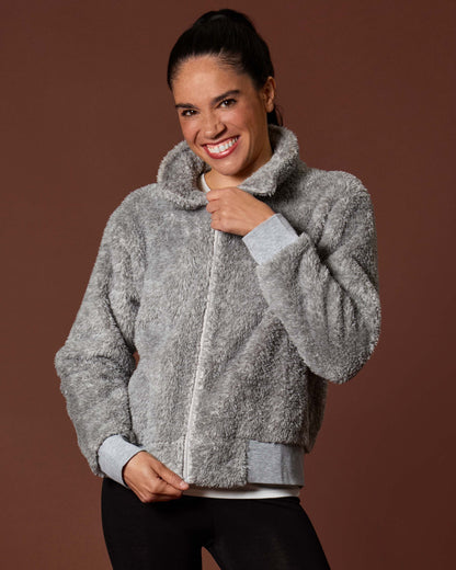 Women's Plush Zippered Front Warm and Cozy Jacket