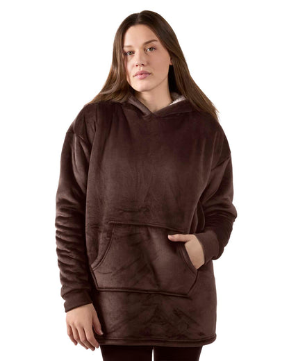 Women's Sherpa-Lined Soft Velour Hooded Lounge Top