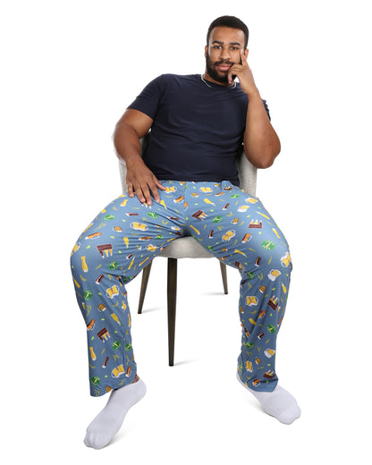 Men's Craft Beer Two Piece PJ Set in a Bag : Color: Slate Blue