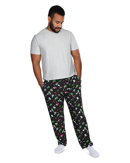 Men's Weed Two Piece PJ Set in a Bag : Color: Black