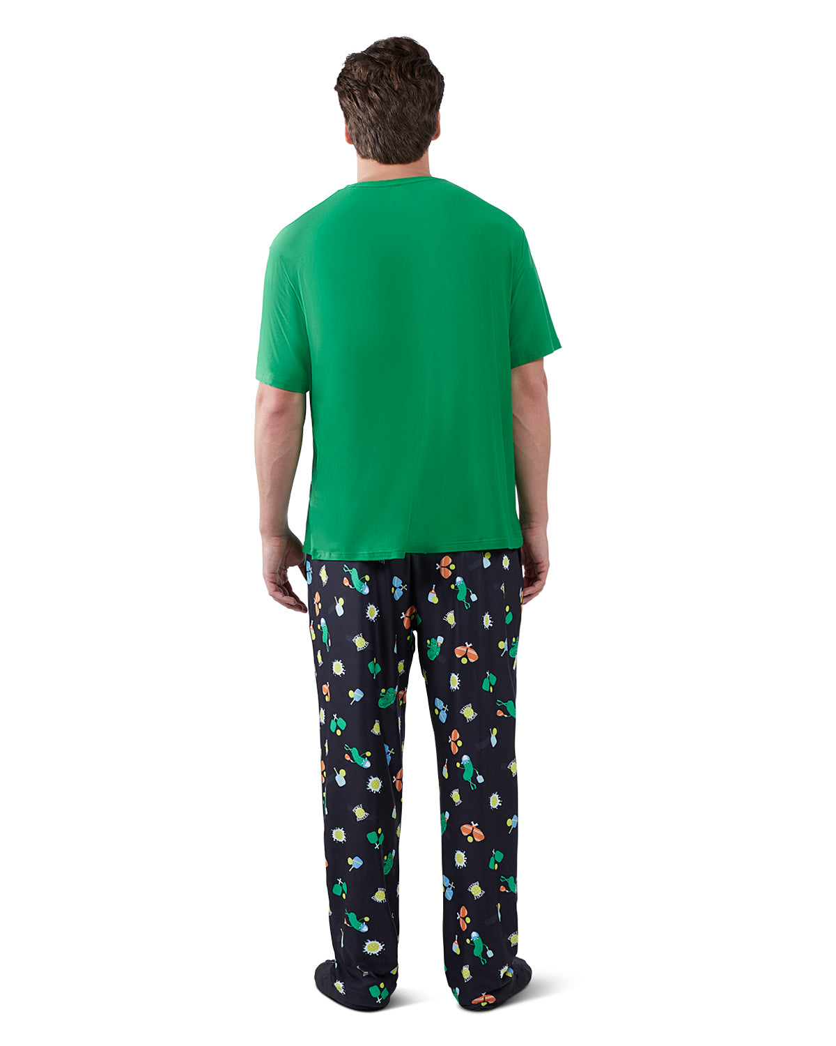 Men's Pickleball Two Piece PJ Set In A Bag : Color: Forest Green