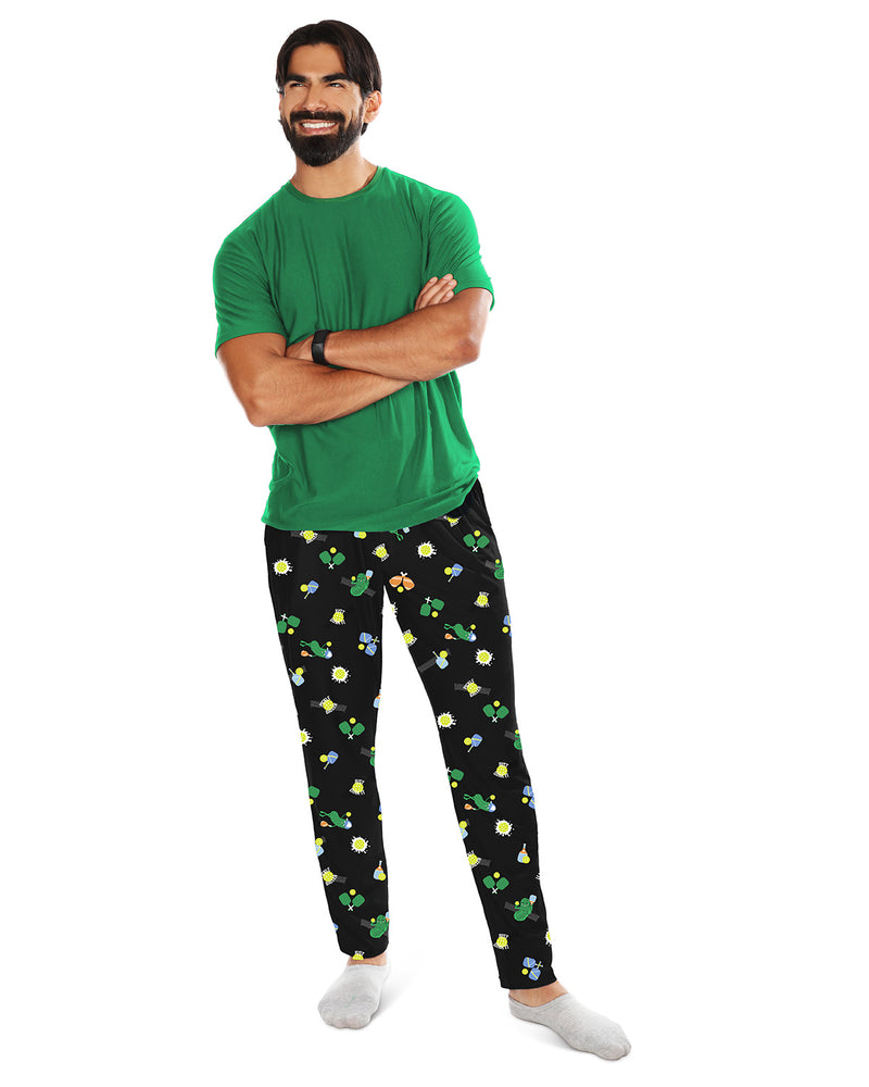 Conjunto de pijama masculino de duas peças Pickleball em uma bolsa