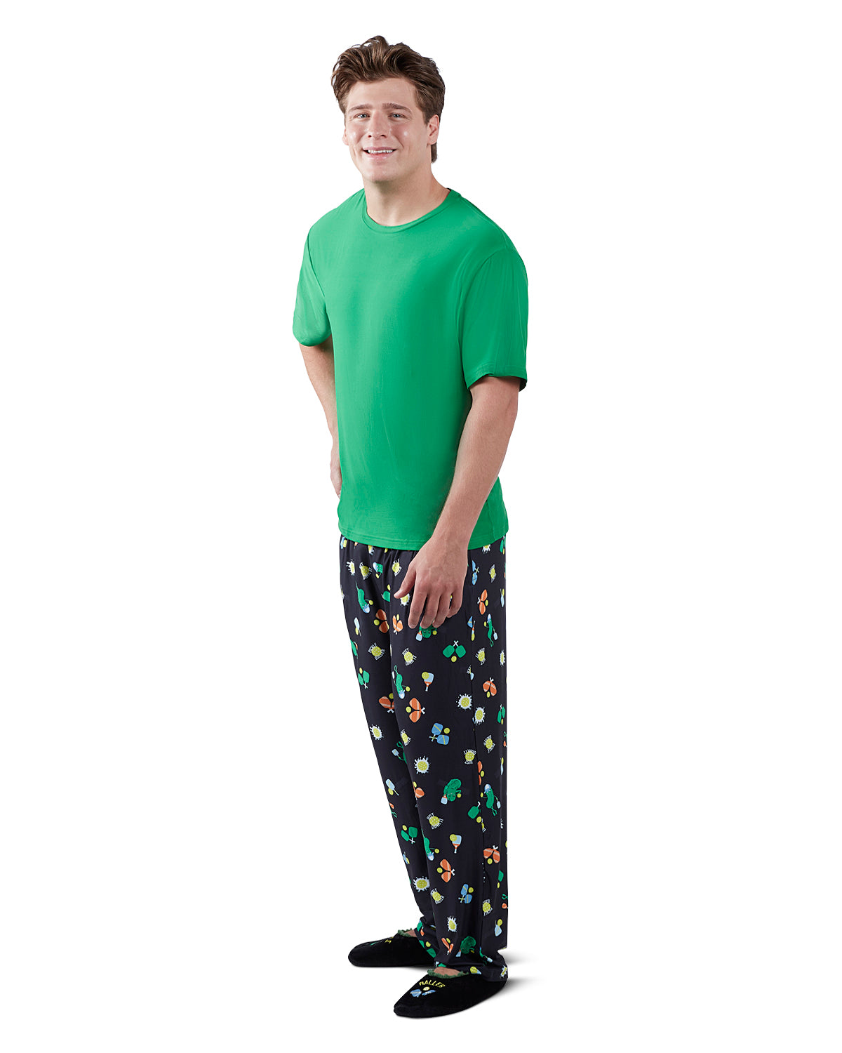 Men's Pickleball Two Piece PJ Set In A Bag : Color: Forest Green