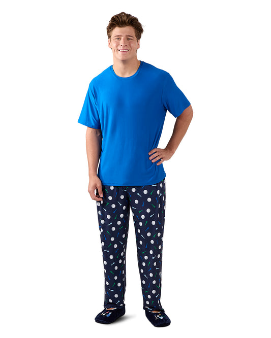 Men's Tee Time 2 Piece PJ Set In A Bag : Color: Navy