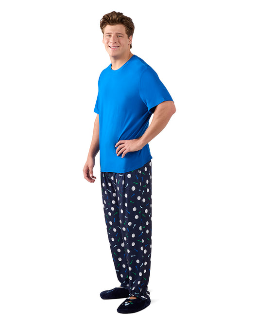 Men's Tee Time 2 Piece PJ Set In A Bag : Color: Navy