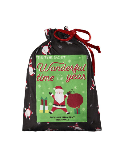 Men's "Tossed Santa" Pull-On PJ Pant in a Bag