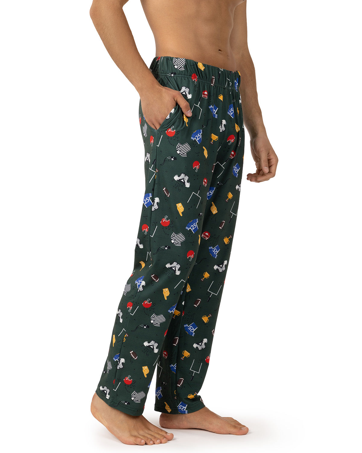 Men's "Touchdown" Football-Themed Pull-On PJ Pant in a Bag