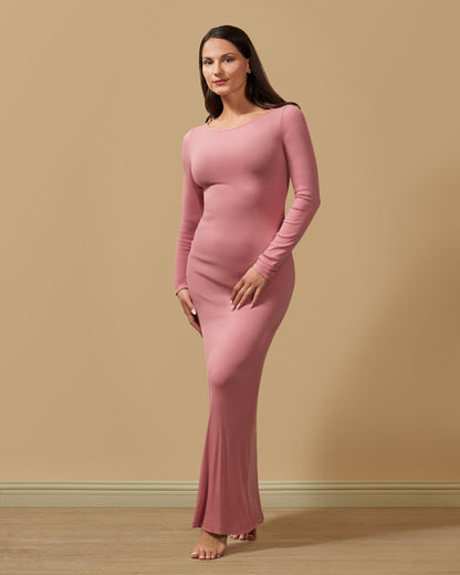 Women's Luxe Ribbed Bamboo Blend Full-Length Nightgown