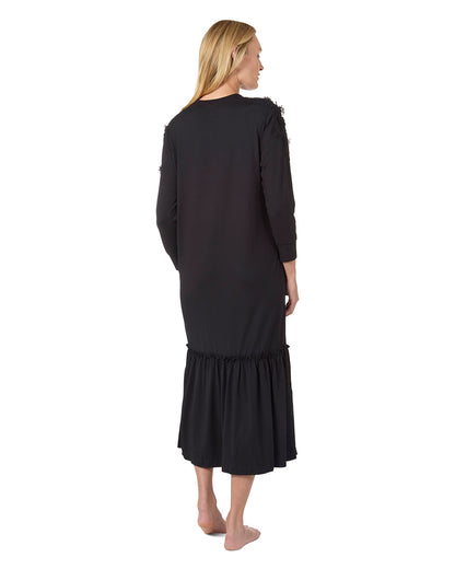 Women's Ruffle Hem Gown : Color: Black