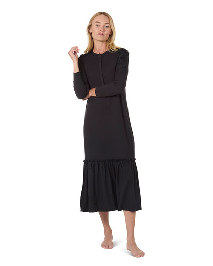 Women's Ruffle Hem Gown : Color: Black