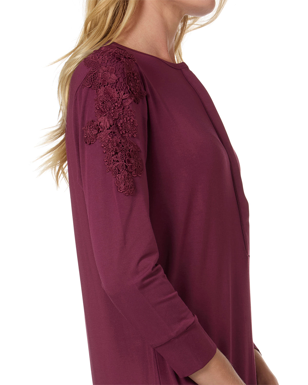 Women's Ruffle Hem Gown : Color: Bordeaux