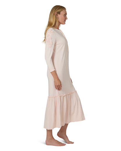 Women's Ruffle Hem Gown : Color: Pale Blush