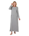 Women's Lace Trimmed Nursing Night Gown : Color: Heather Gray