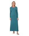 Women's Lace Trimmed Nursing Night Gown : Color: Teal