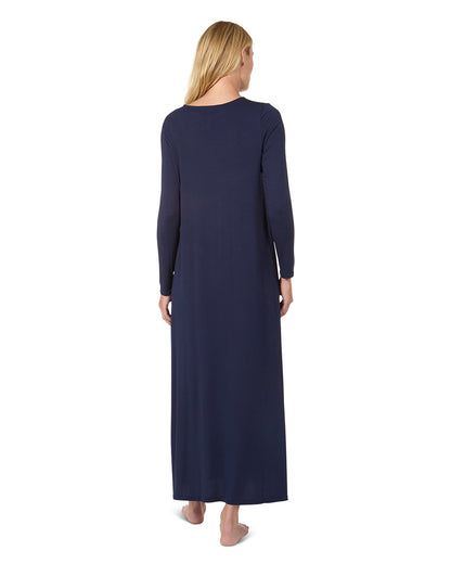 Women's Lace Trimmed Night Gown : Color: Navy