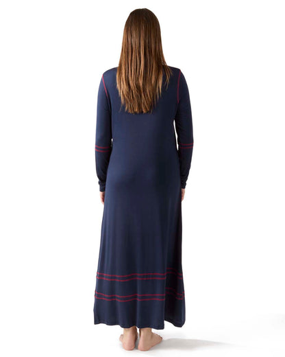 Women's Modal Blend Full-Length Nursing Gown with Decorative Stitching