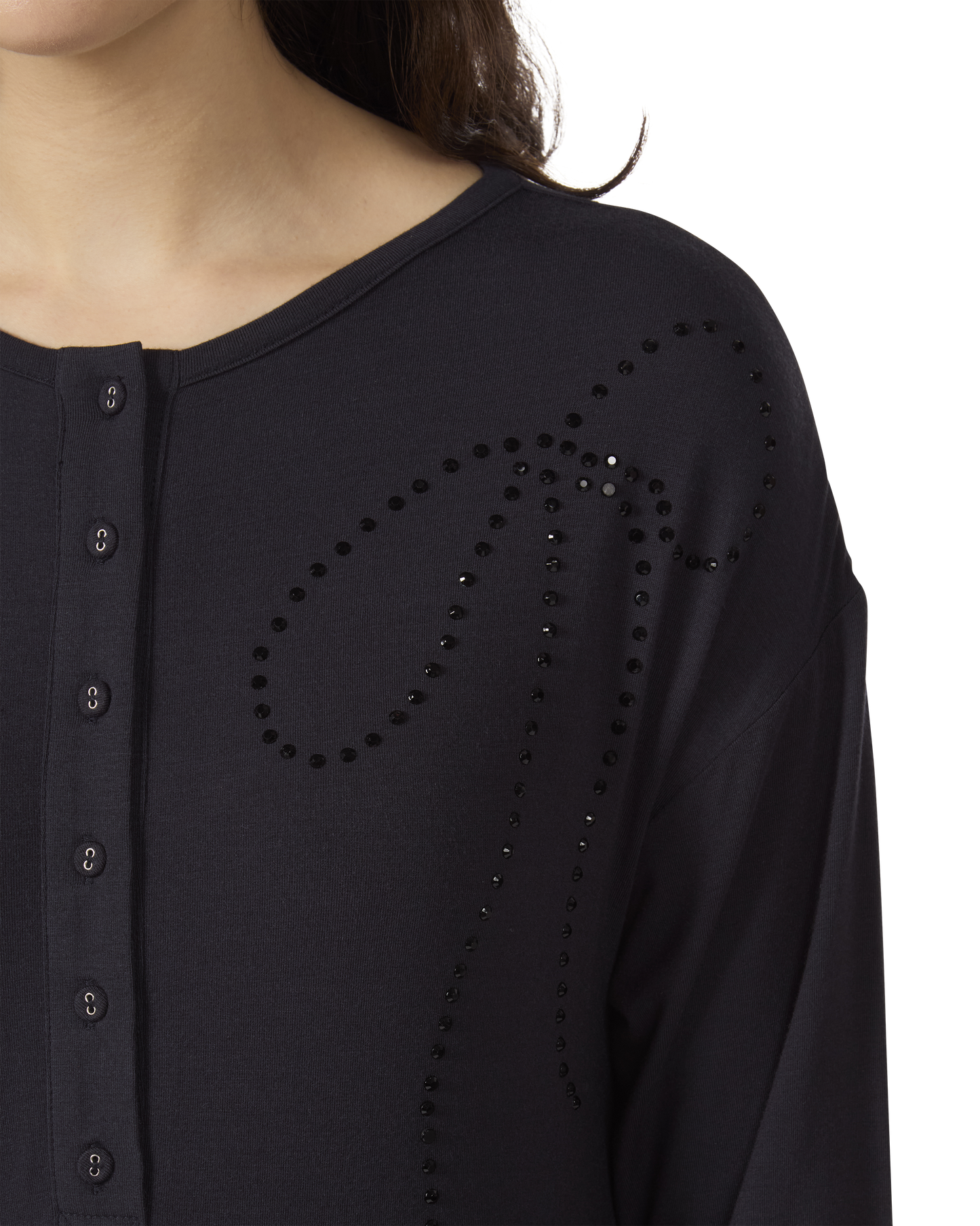 Women's Rhinestone-Bow-Trimmed Modal Blend Nightgown