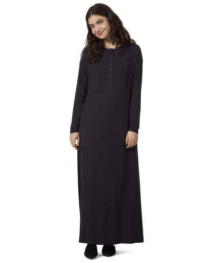 Women's Rhinestone-Bow-Trimmed Modal Blend Nightgown