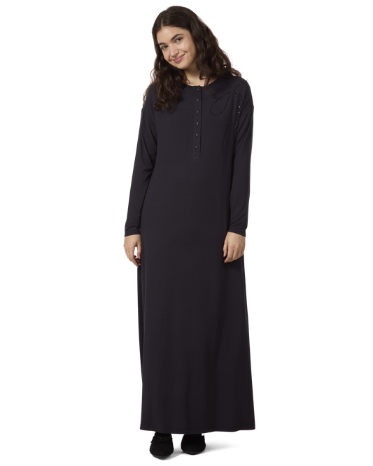 Women's Rhinestone-Bow-Trimmed Modal Blend Nightgown
