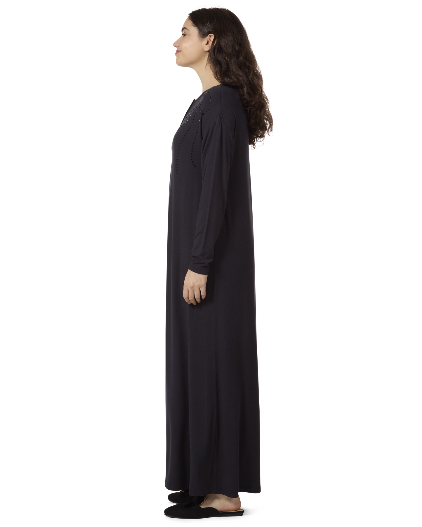 Women's Rhinestone-Bow-Trimmed Modal Blend Nightgown