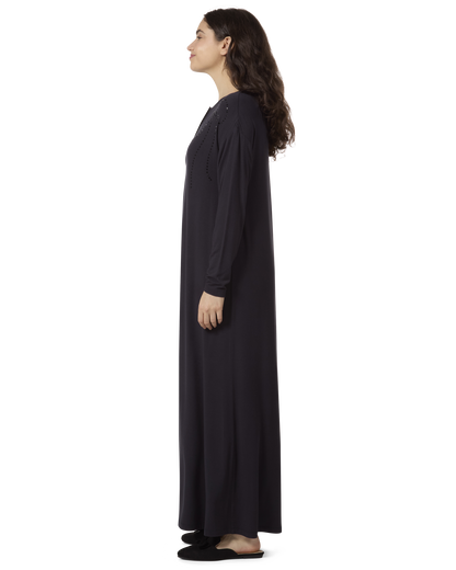 Women's Rhinestone-Bow-Trimmed Modal Blend Nightgown