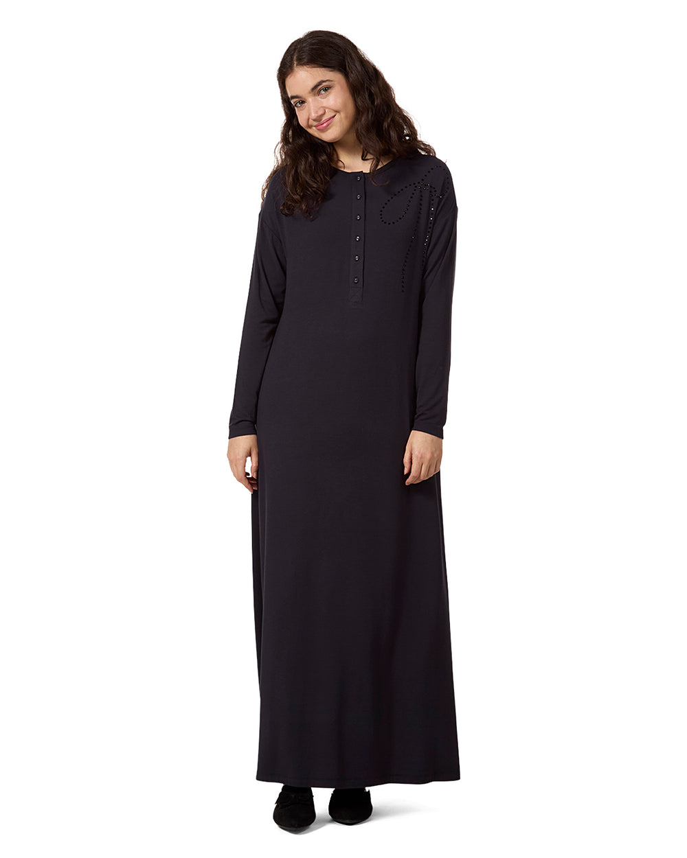 Women's Rhinestone-Bow-Trimmed Modal Blend Nightgown