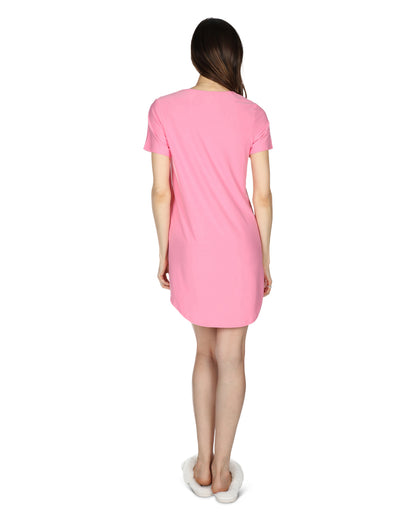 Women's I Don't Give A Sip V-Neck Sleepshirt : Color: Pink