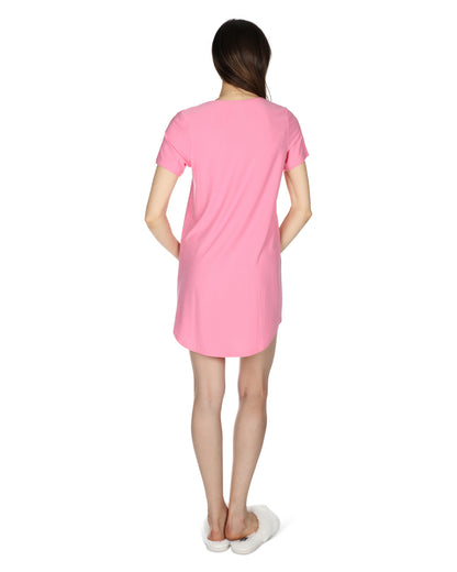 Women's One Happy Cat Mama V-Neck Sleepshirt : Color: Pink