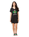 Women's Pickleball Princess V-Neck Sleepshirt : Color: Black
