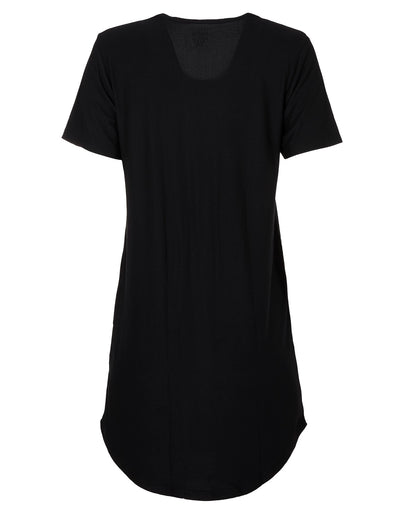 Women's Pickleball Princess V-Neck Sleepshirt : Color: Black
