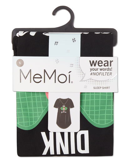 Women's Pickleball Princess V-Neck Sleepshirt : Color: Black