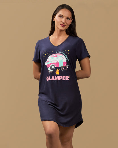 Women's One Happy Glamper V-Neck Sleepshirt